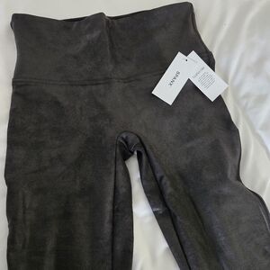 SPANXshape Faux Leather Fleece Lined Leggings